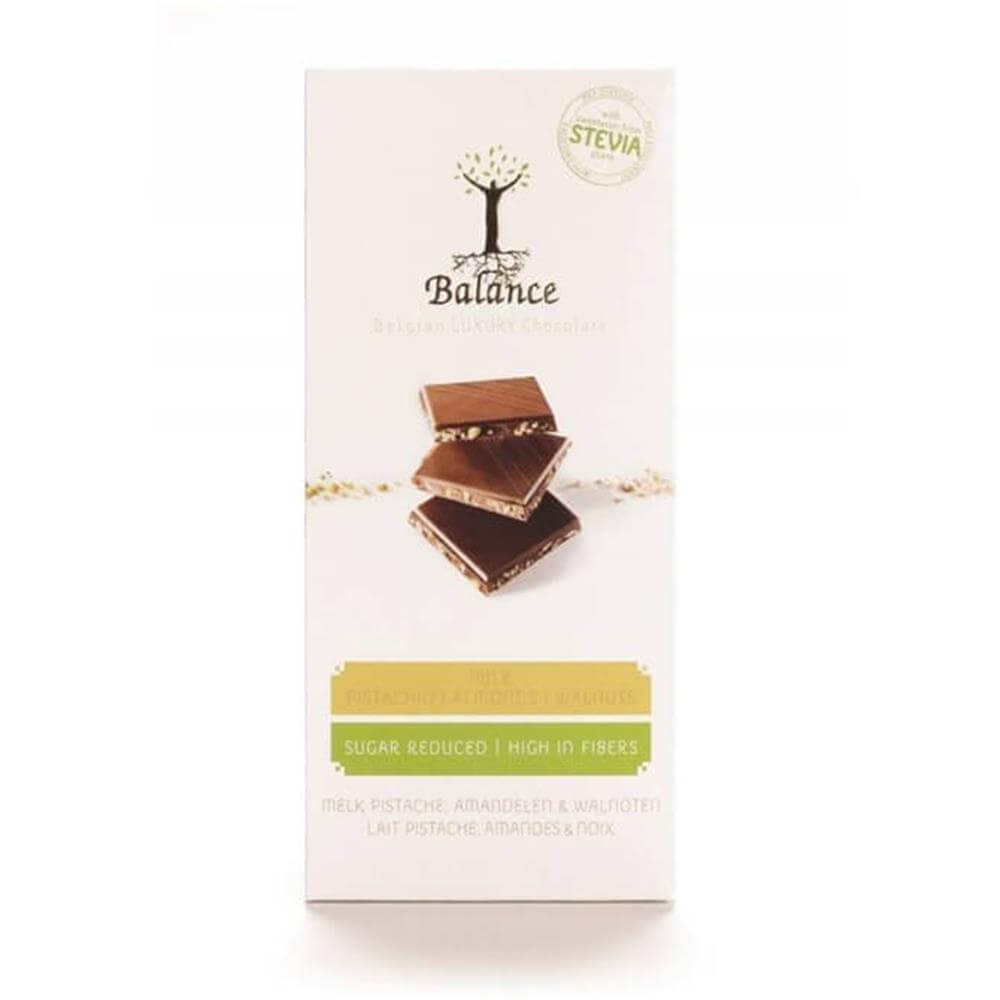 Balance Reduced Sugar Stevia Milk Chocolate 3 Nut Bar 85g